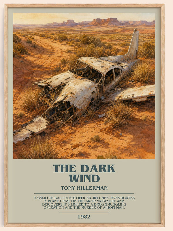 The Dark Wind bookish book poster by Tony Hillerman – framed literary art print