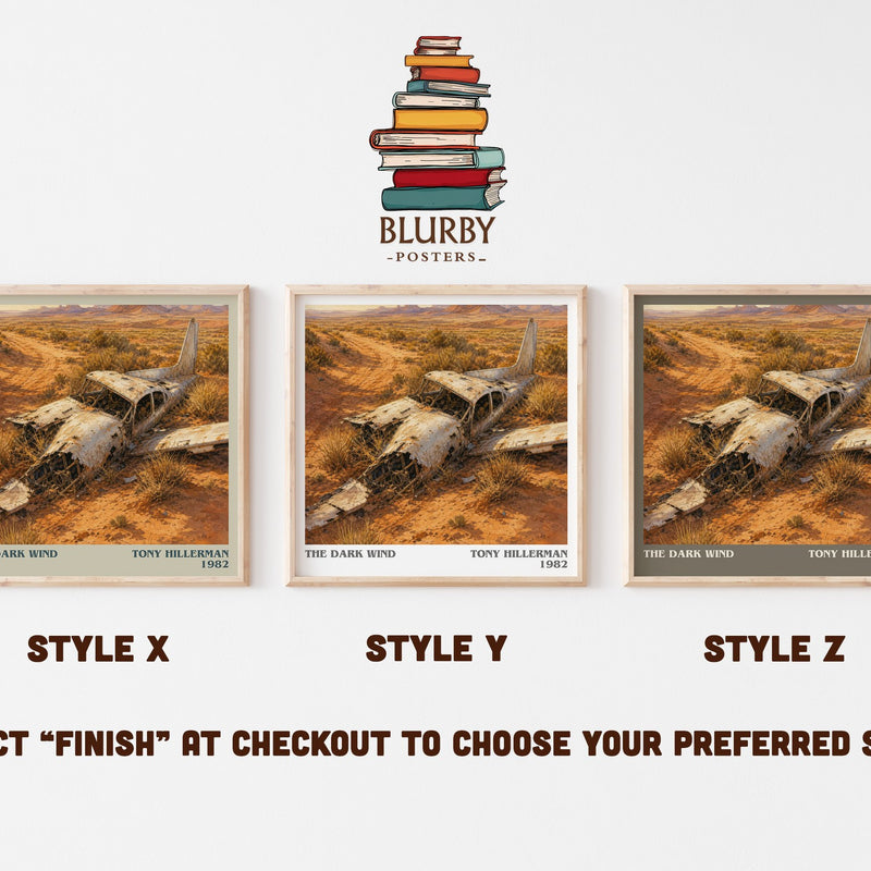 The Dark Wind literary print in frame leaning in hallway – mystery wall art