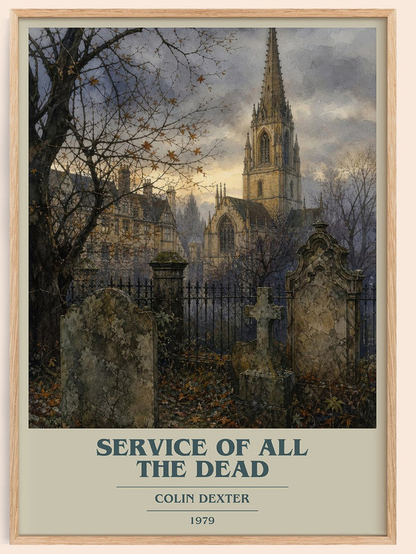 Service of All the Dead book cover book poster by Colin Dexter – framed literary art print