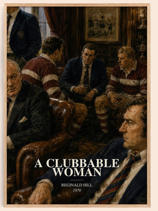 A Clubbable Woman watercolour book poster by Reginald Hill – framed literary art print