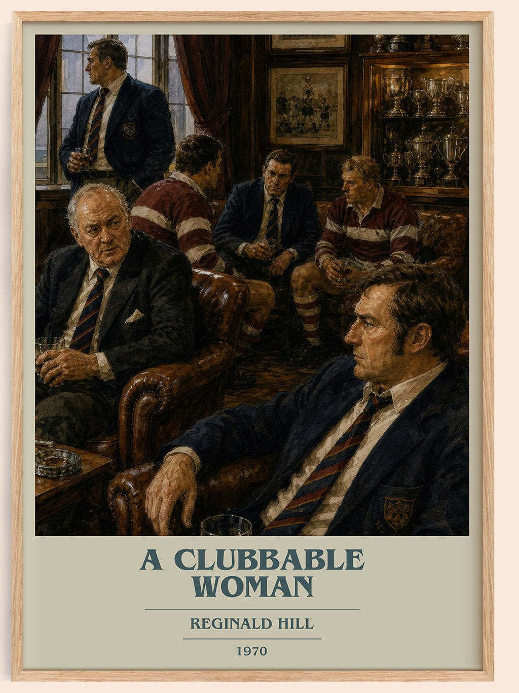 A Clubbable Woman book cover book poster by Reginald Hill – framed literary art print
