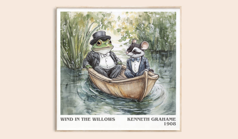 The Wind in the Willows literary book poster by Kenneth Grahame – framed literary art print