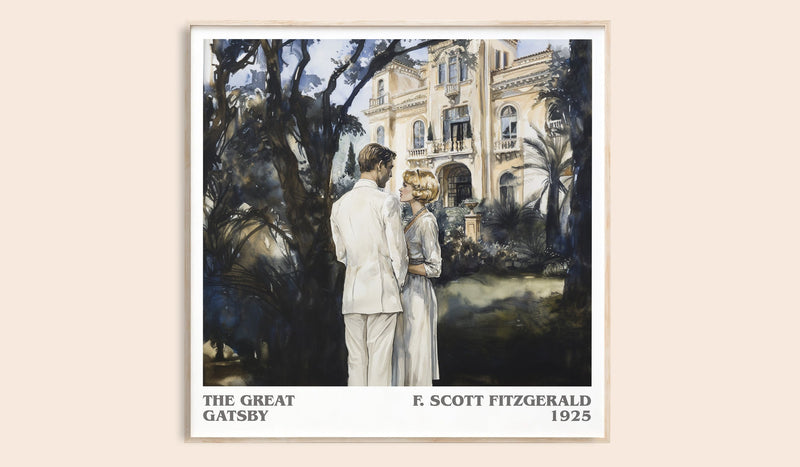 The Great Gatsby literary book poster by F. Scott Fitzgerald – framed literary art print