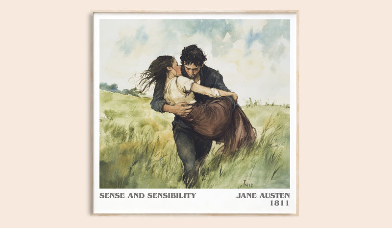 Sense and Sensibility literary book poster by Jane Austen – framed literary art print