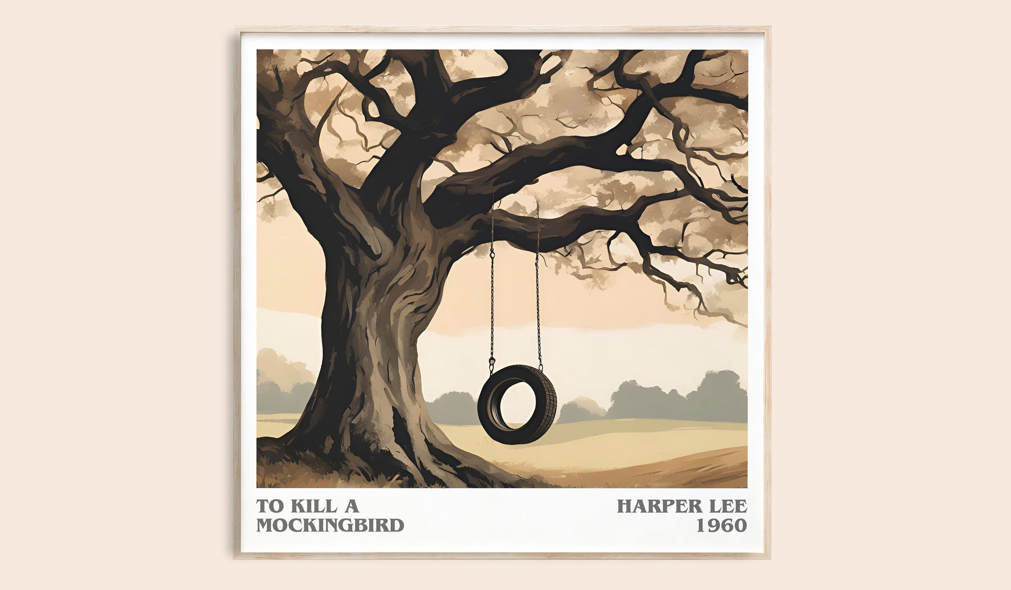 To Kill A Mockingbird literary book poster by Harper Lee – framed literary art print
