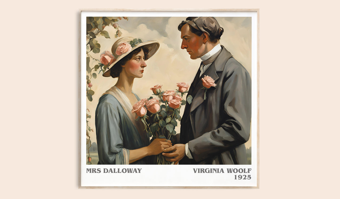 Mrs Dalloway literary book poster by Virginia Woolf – framed literary art print