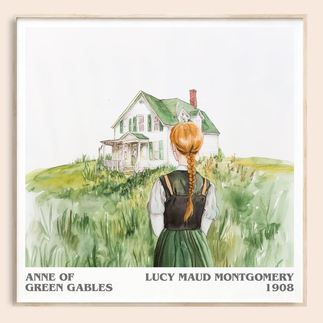 Anne of Green Gables literary book poster by Lucy Maud Montgomery – framed literary art print