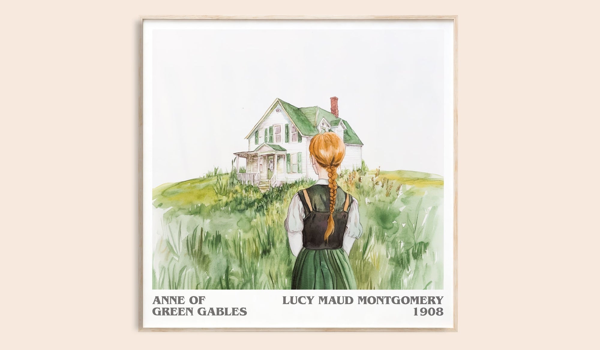 Anne of Green Gables literary book poster by Lucy Maud Montgomery – framed literary art print