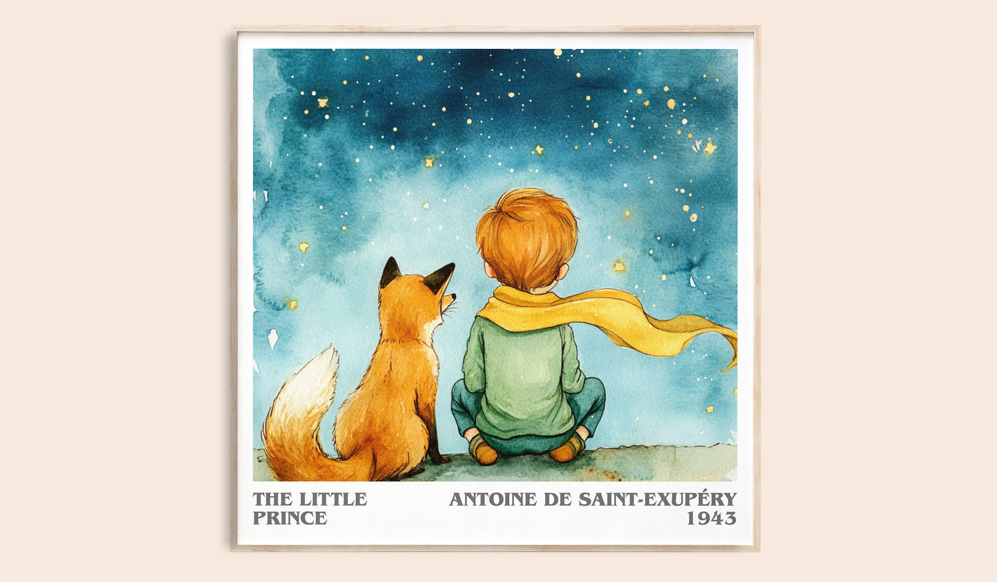 The Little Prince literary book poster by Antoine de Saint-Exupéry – framed literary art print