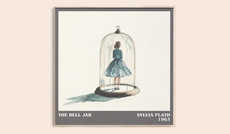 The Bell Jar literary book poster by Sylvia Plath – framed literary art print