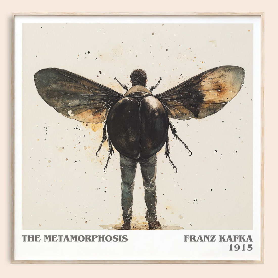 Metamorphosis literary book poster by Frank Kafka – framed literary art print