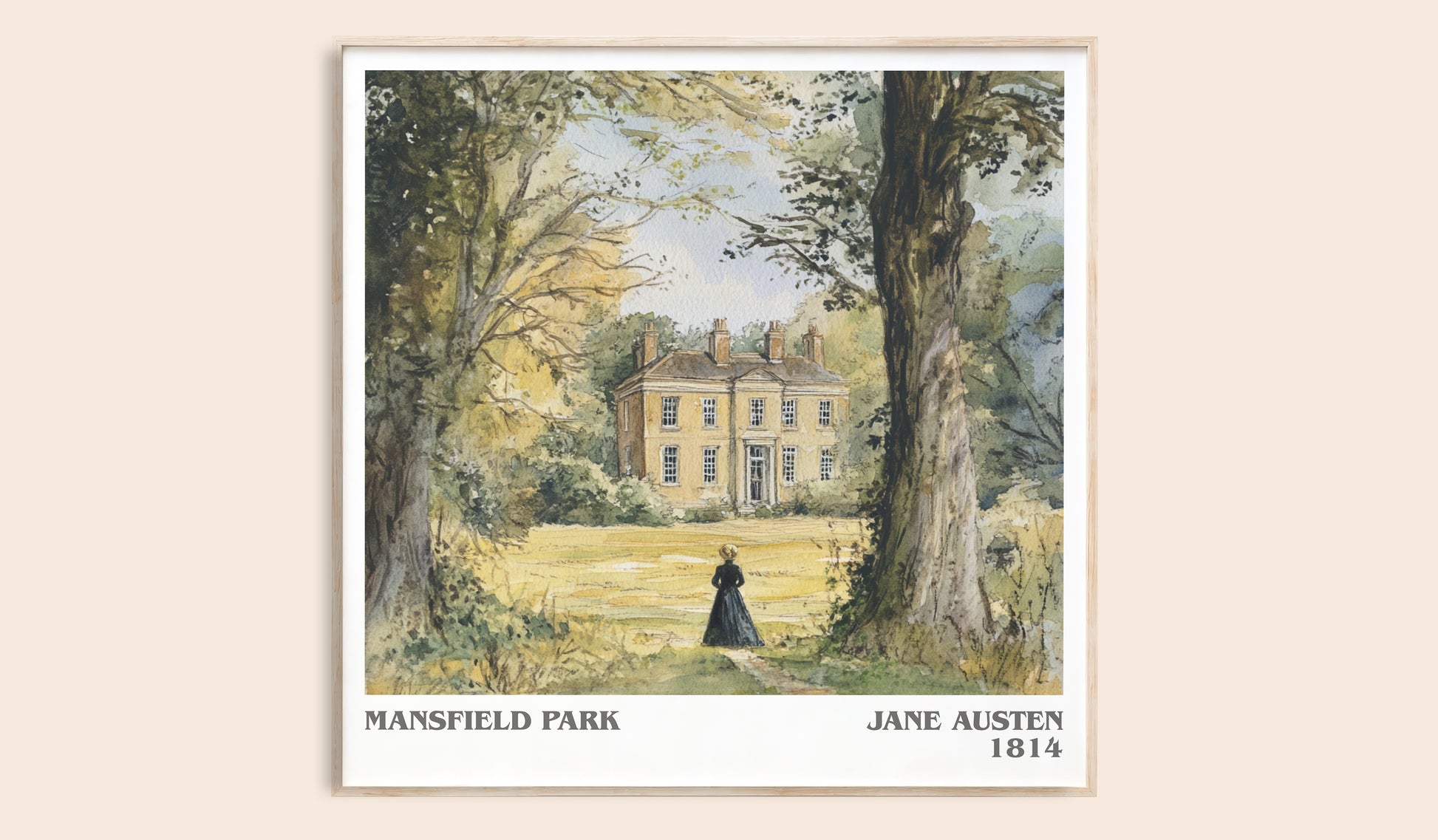 Mansfield Park literary book poster by Jane Austen – framed literary art print
