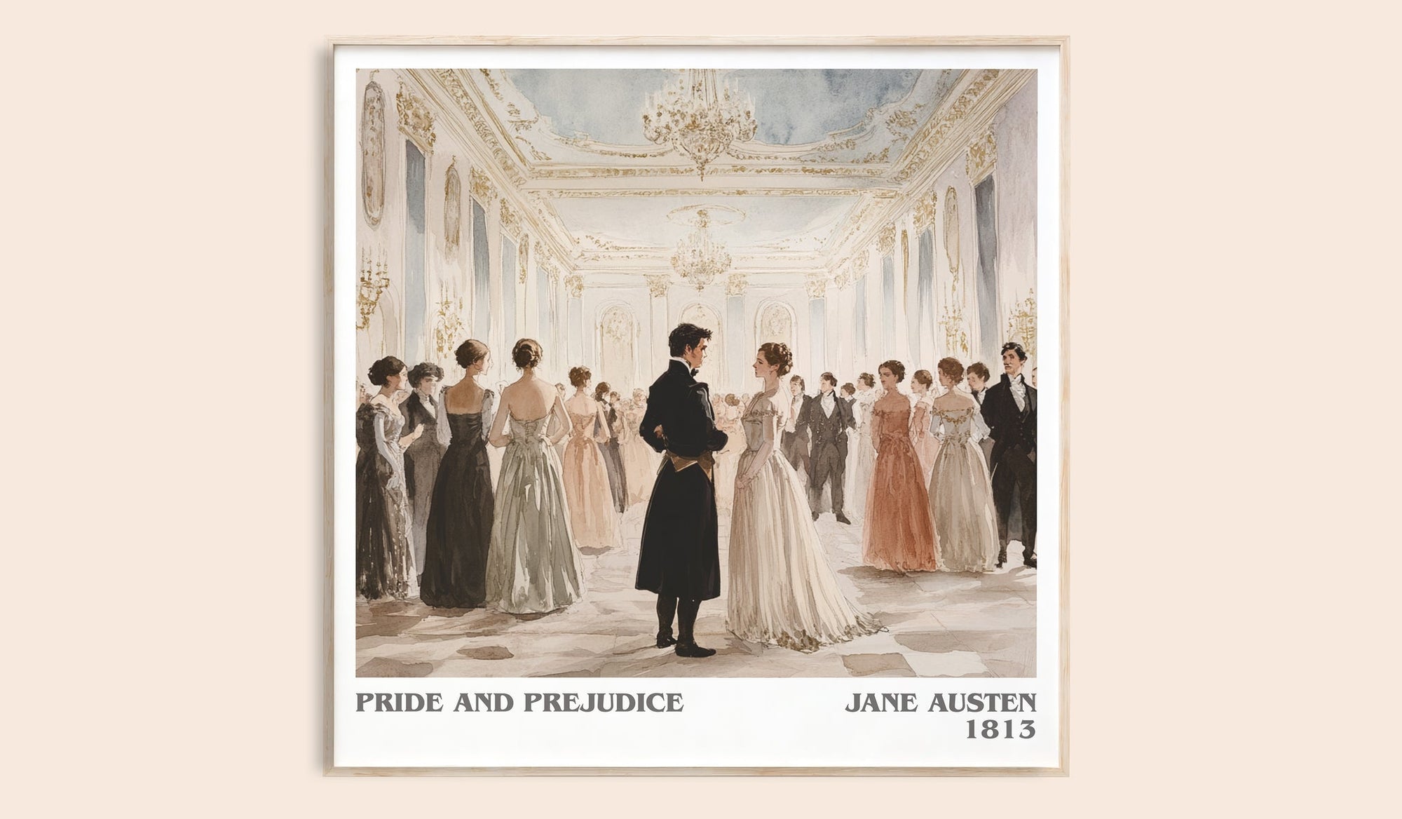 Pride and Prejudice literary book poster by Jane Austen – framed literary art print