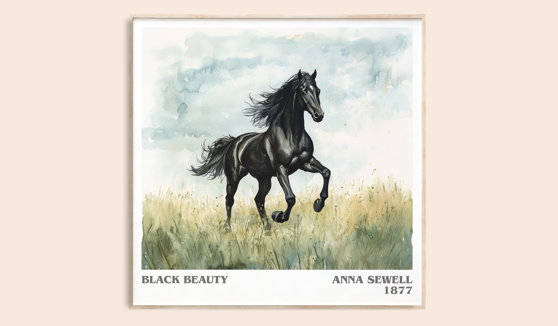 Black Beauty literary book poster by Anna Sewell – framed literary art print