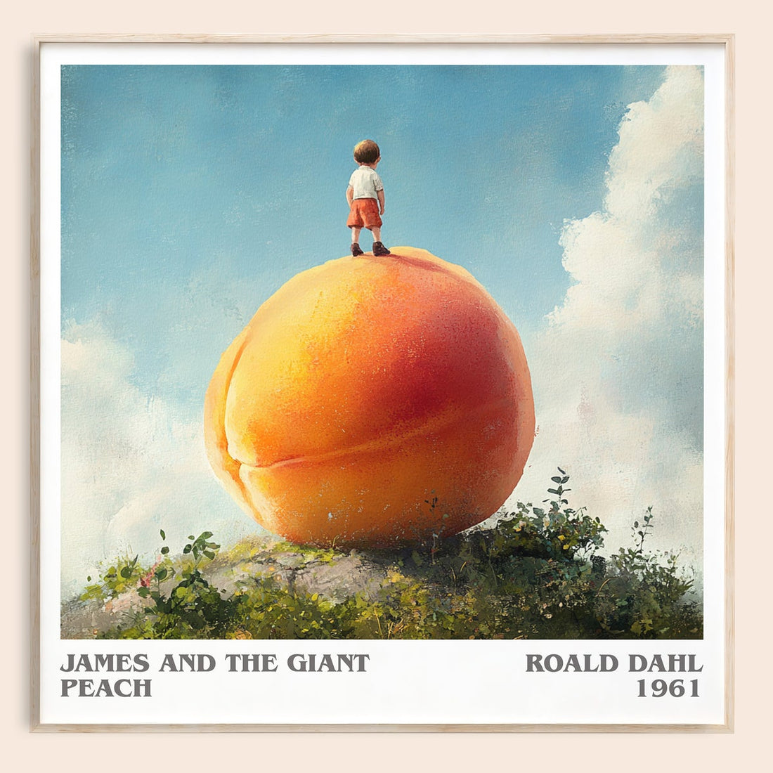 James and the Giant Peach literary book poster by Roald Dahl – framed literary art print