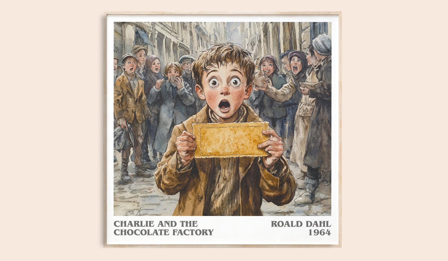 Charlie And The Chocolate Factory by Roald Dahl | Square Bookish Poster | Inspired Fan Art Print | Free Delivery