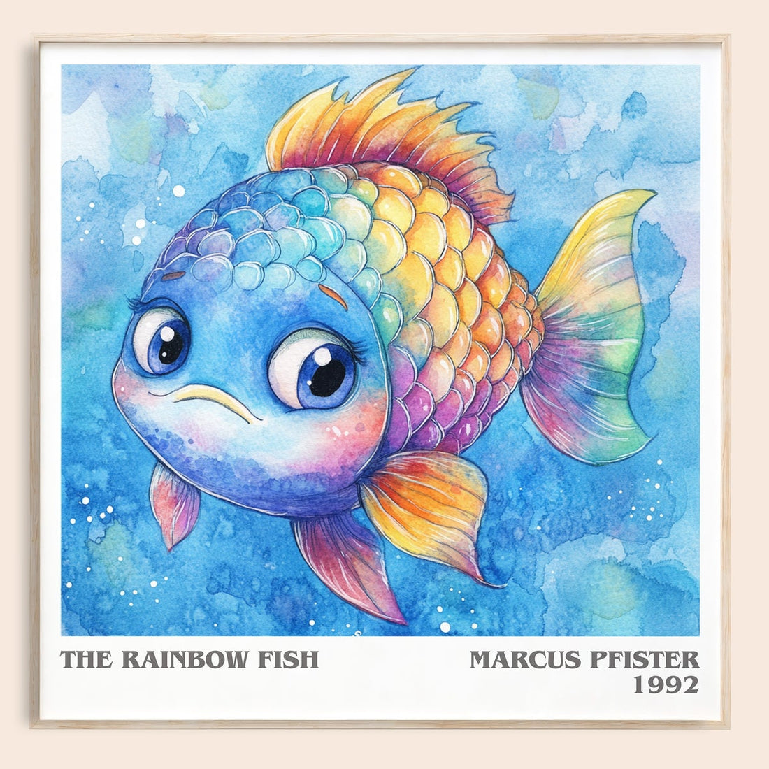 The Rainbow Fish literary book poster by Marcus Pfister – framed literary art print