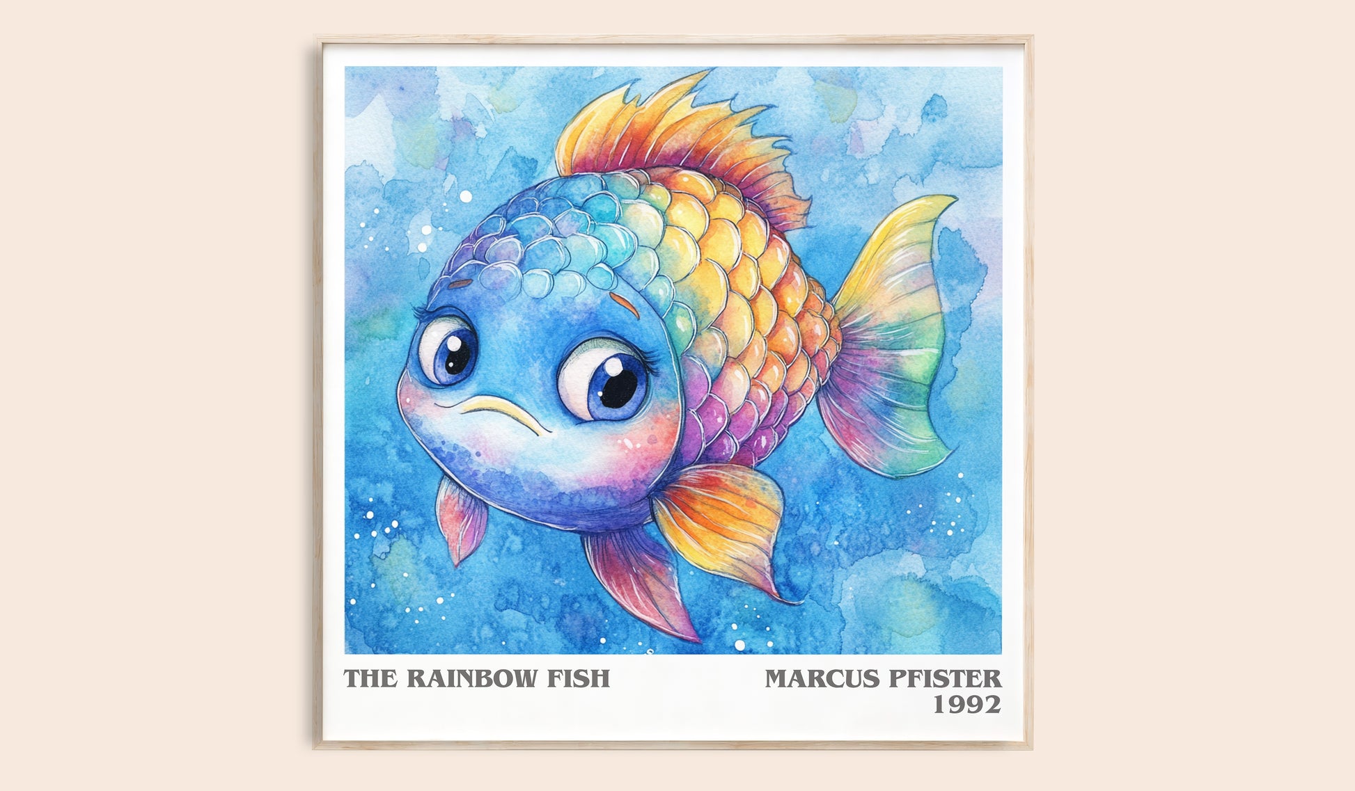The Rainbow Fish literary book poster by Marcus Pfister – framed literary art print
