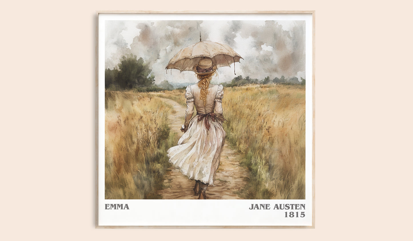 Emma literary book poster by Jane Austen – framed literary art print