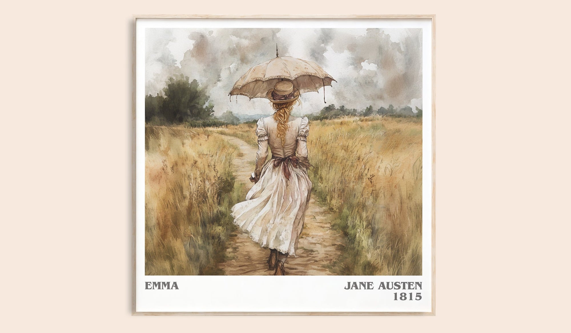 Emma literary book poster by Jane Austen – framed literary art print