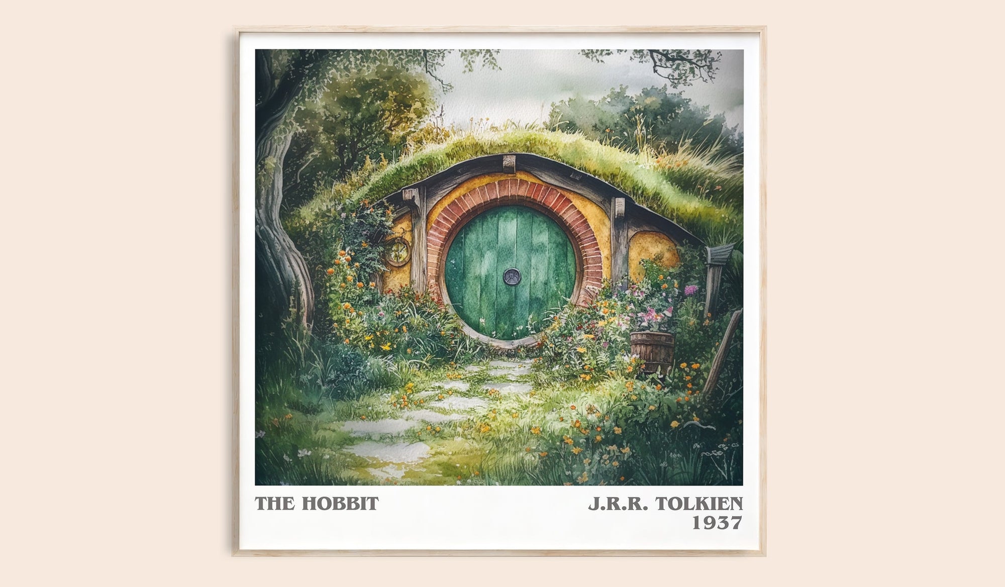 The Hobbit literary book poster by J. R. R. Tolkien – framed literary art print