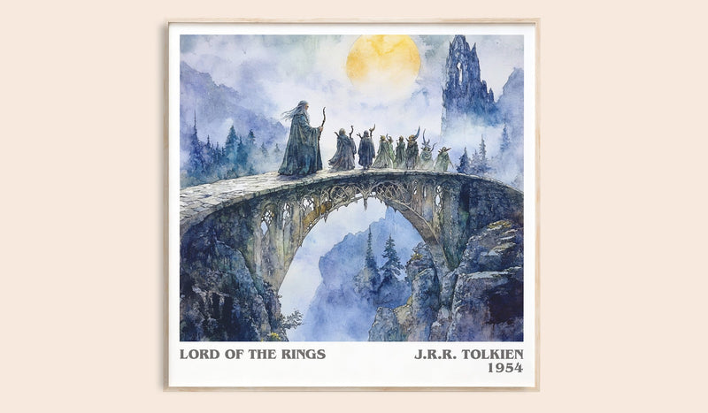 Lord Of The Rings literary book poster by J.R.R. Tolkien – framed literary art print
