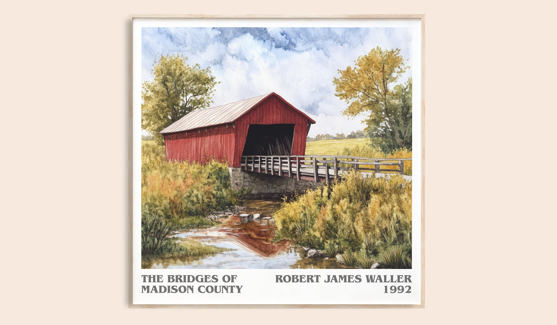 The Bridges of Madison County literary book poster by Robert James Waller – framed literary art print
