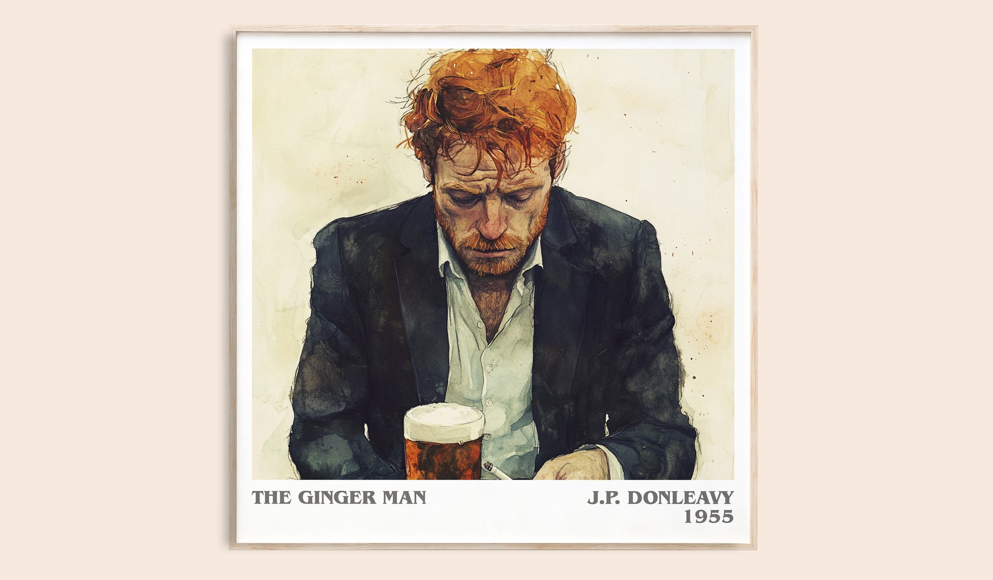 The Ginger Man literary book poster by J.P. Donleavy – framed literary art print