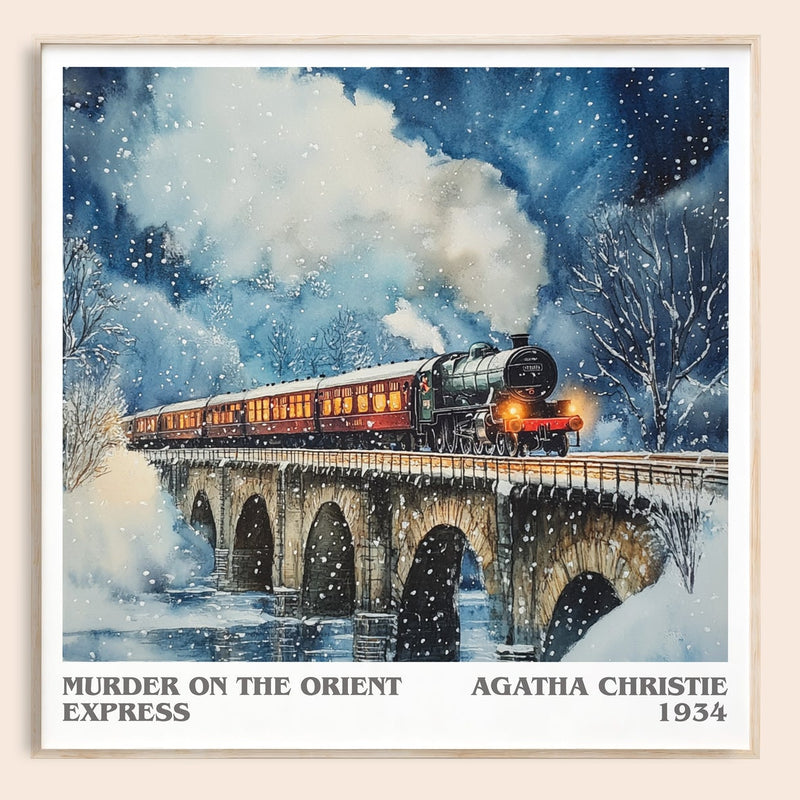 Murder On The Orient Express literary book poster by Agatha Christie – framed literary art print