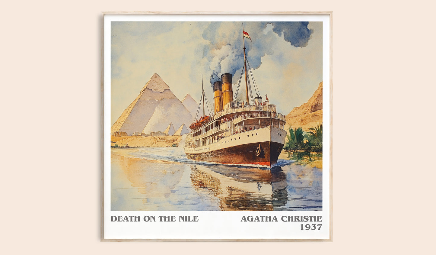 Death on the Nile literary book poster by Agatha Christie – framed literary art print