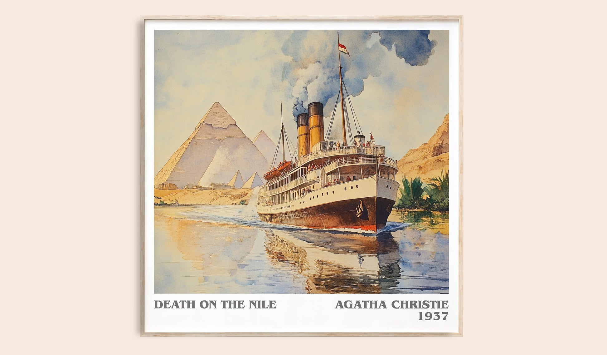 Death on the Nile literary book poster by Agatha Christie – framed literary art print