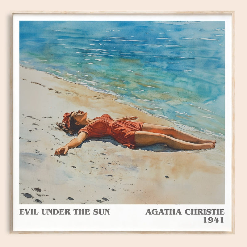 Evil Under the Sun literary book poster by Agatha Christie – framed literary art print