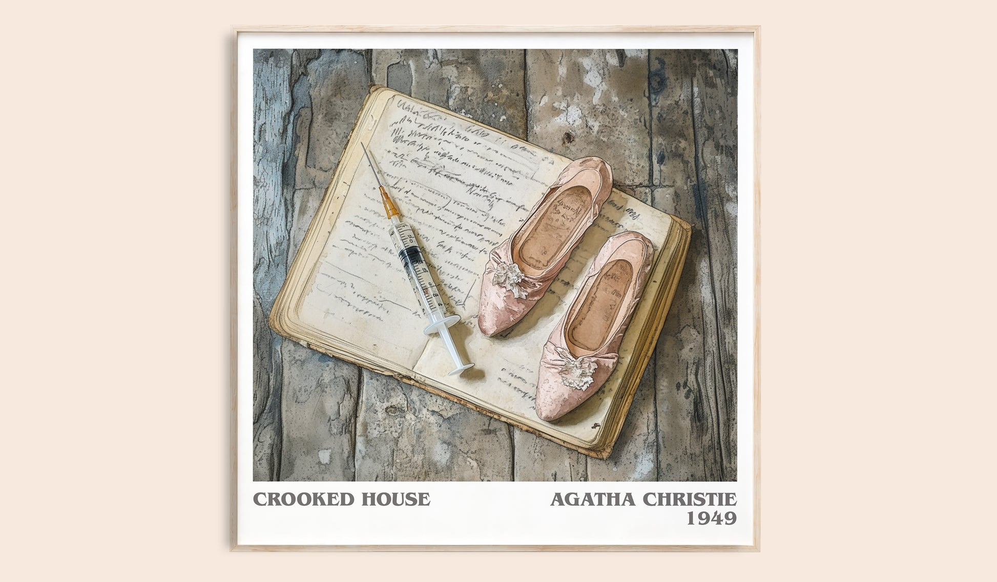 Crooked House literary book poster by Agatha Christie – framed literary art print