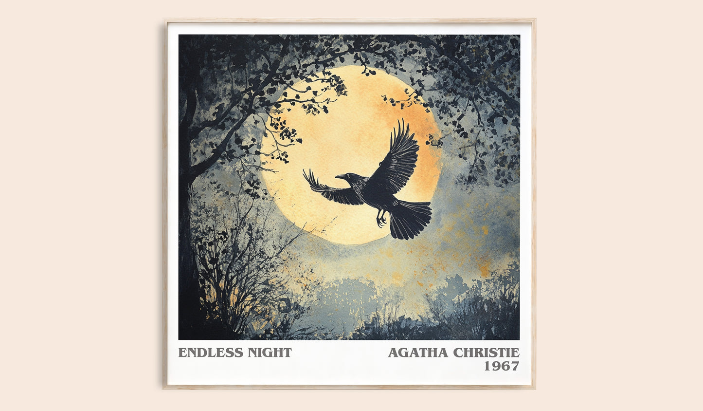 Endless Night literary book poster by Agatha Christie – framed literary art print