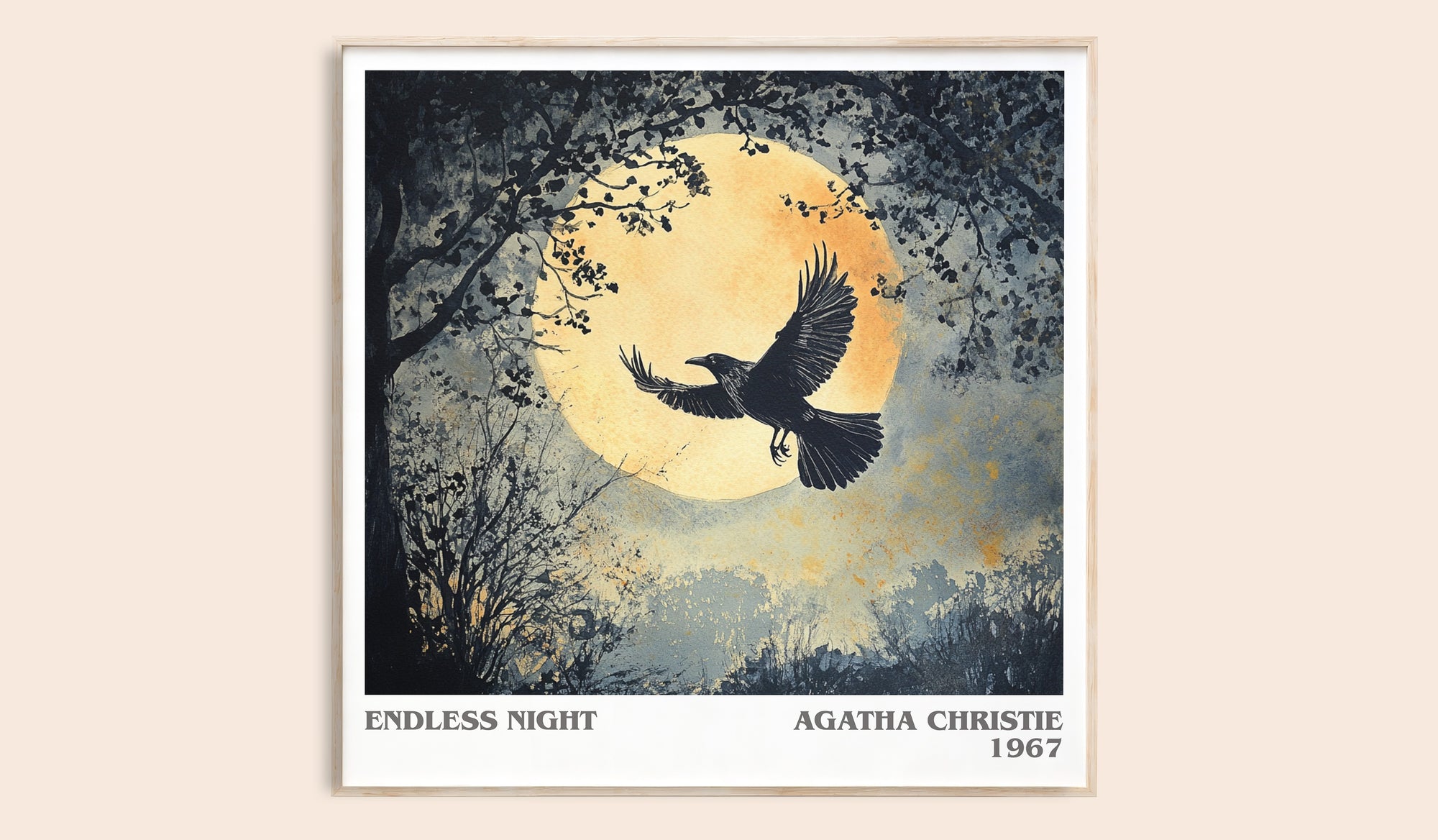 Endless Night literary book poster by Agatha Christie – framed literary art print