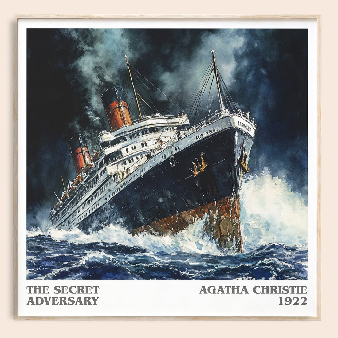 The Secret Adversary literary book poster by Agatha Christie – framed literary art print
