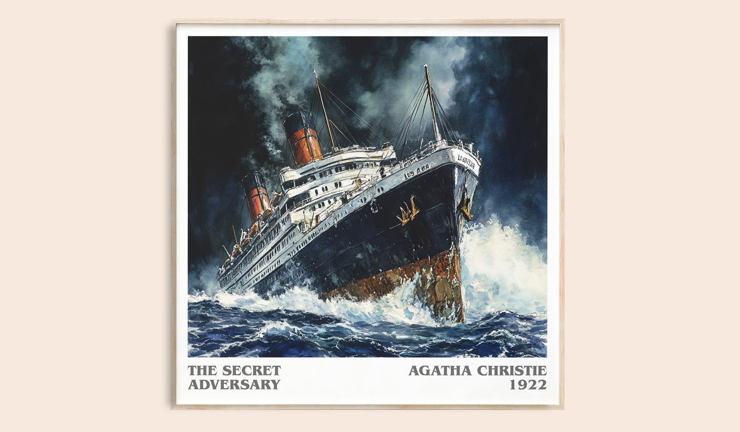 The Secret Adversary literary book poster by Agatha Christie – framed literary art print