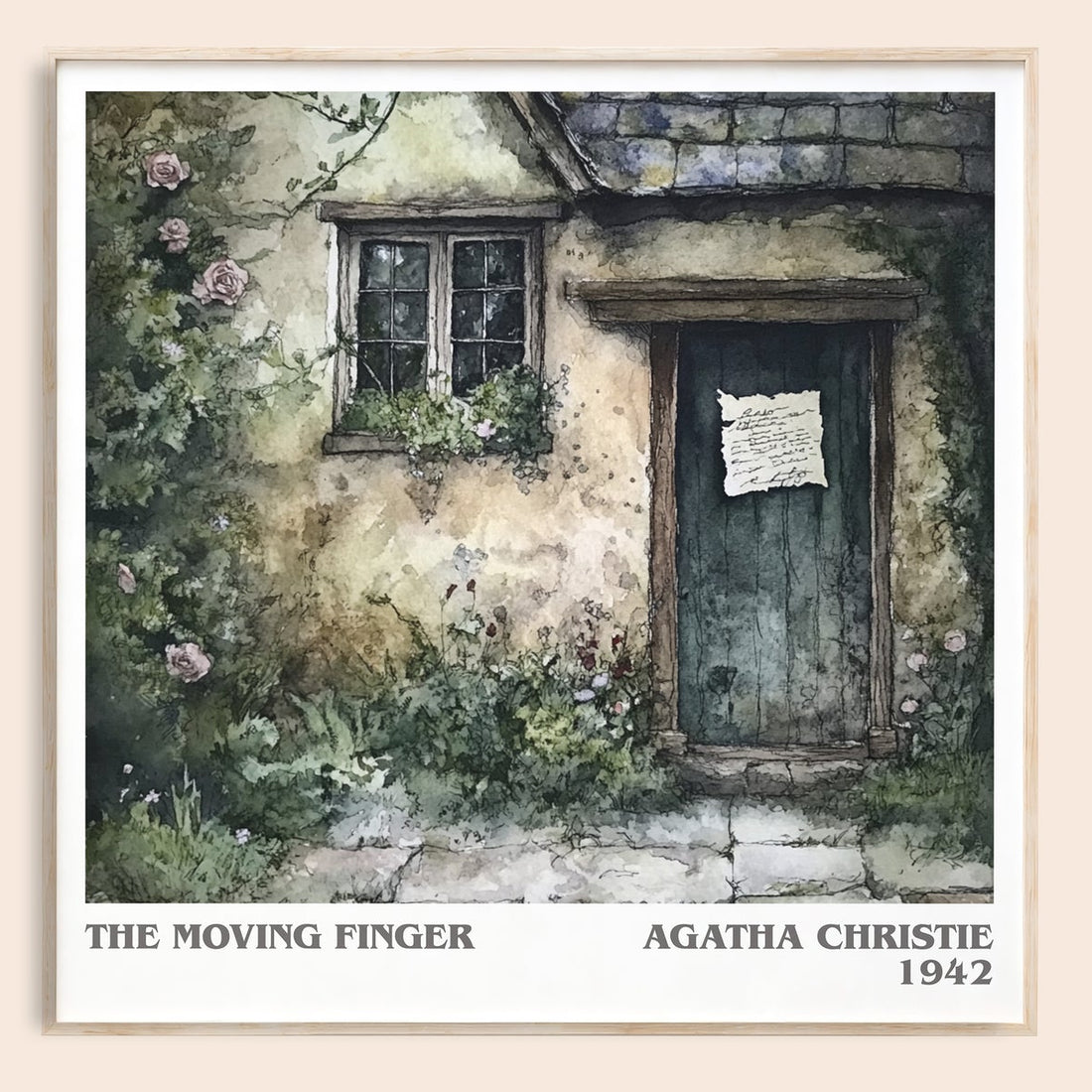 The Moving Finger literary book poster by Agatha Christie – framed literary art print