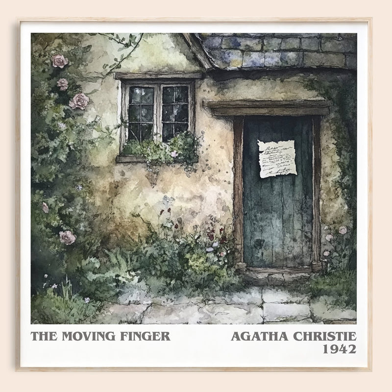 The Moving Finger literary book poster by Agatha Christie – framed literary art print