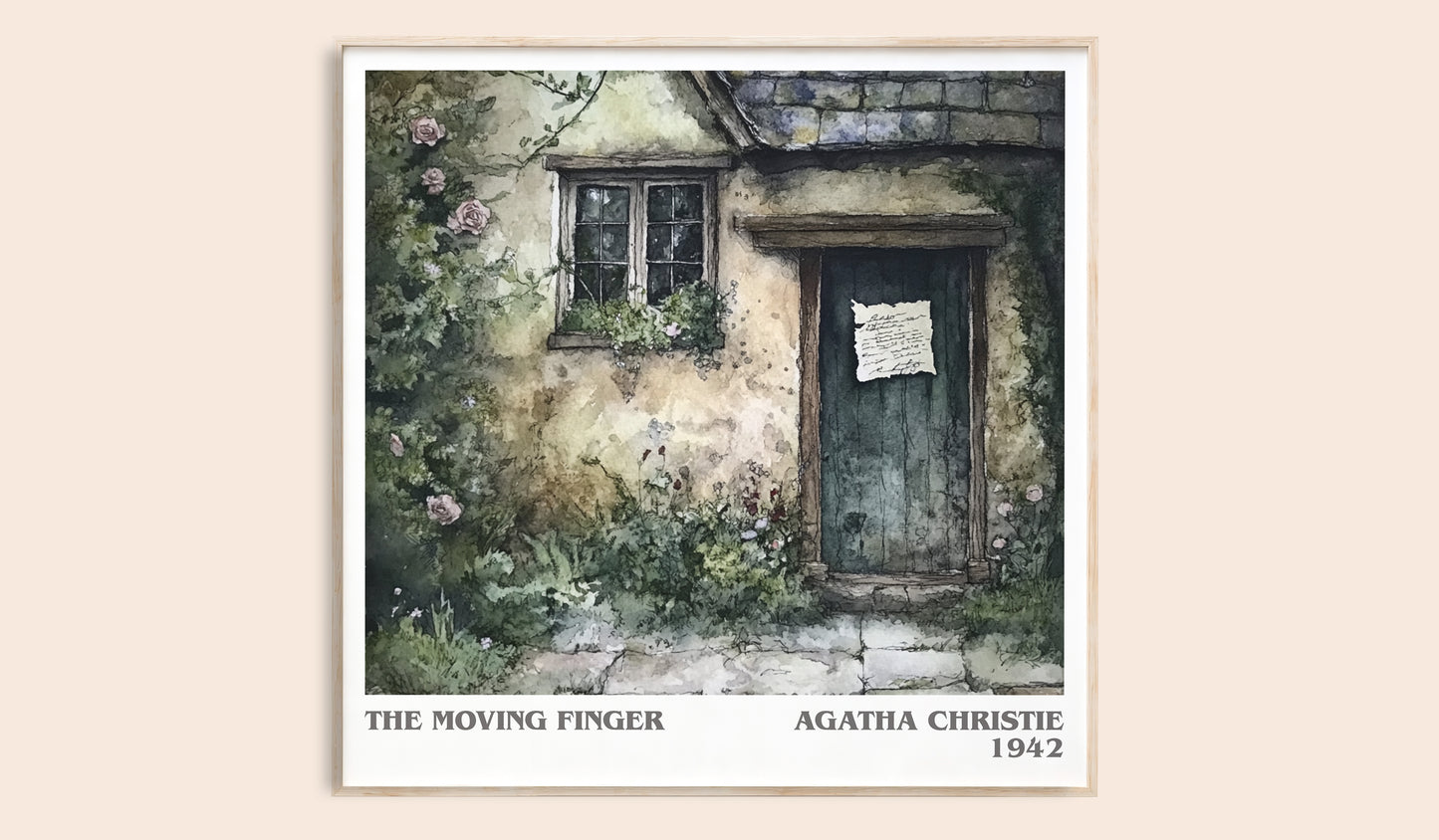 The Moving Finger literary book poster by Agatha Christie – framed literary art print