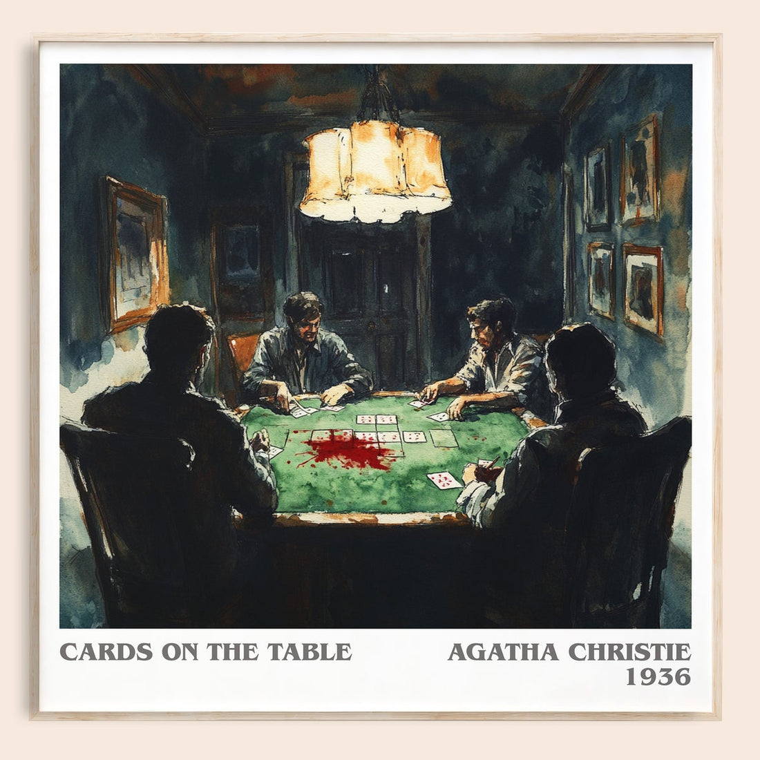 Cards on the Table literary book poster by Agatha Christie – framed literary art print