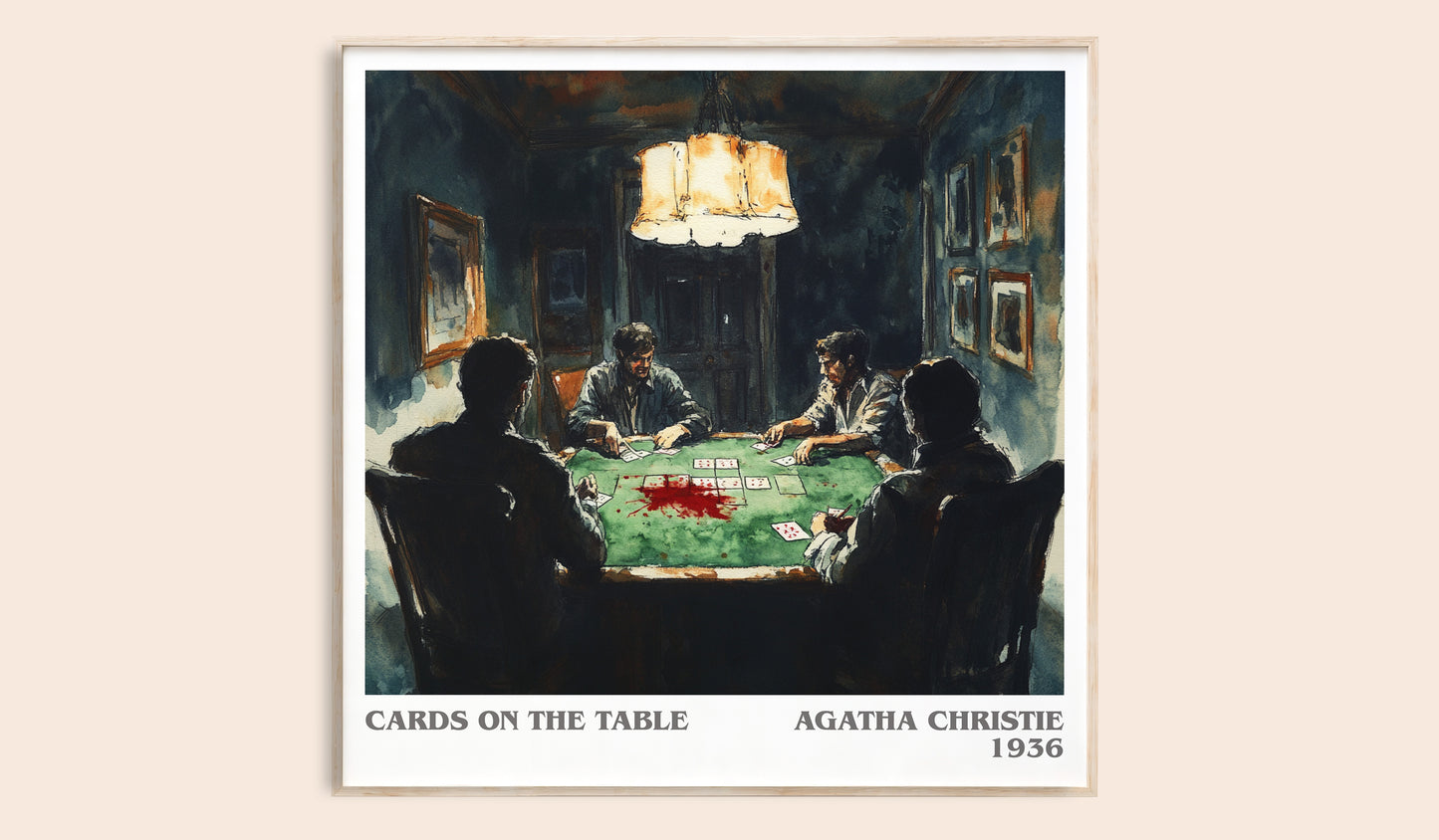Cards on the Table literary book poster by Agatha Christie – framed literary art print