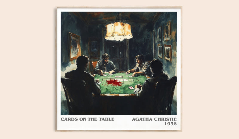 Cards on the Table literary book poster by Agatha Christie – framed literary art print