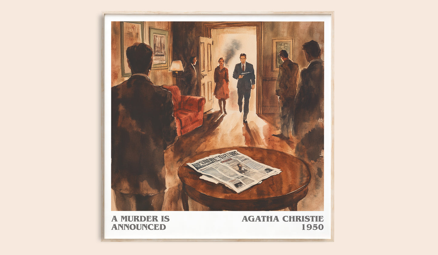 A Murder is Announced literary book poster by Agatha Christie – framed literary art print