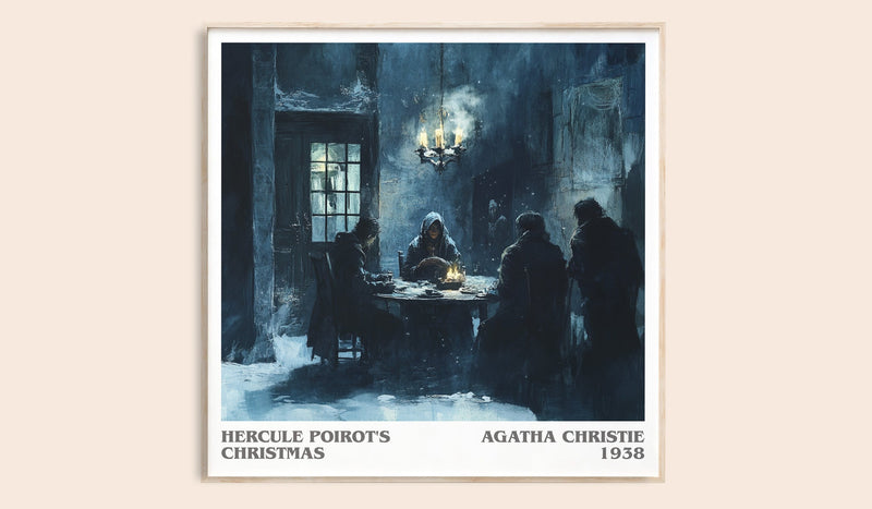 Hercule Poirot's Christmas literary book poster by Agatha Christie – framed literary art print