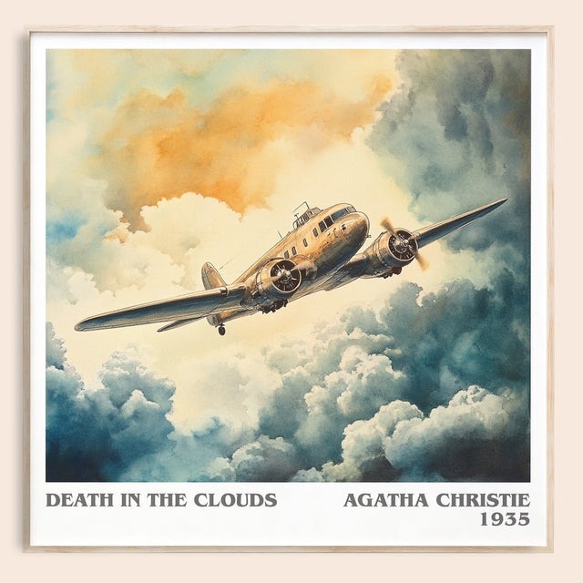 Death in the Clouds Literary Art Print by Agatha Christie