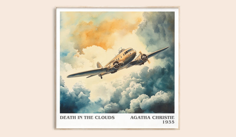 Death in the Clouds literary book poster by Agatha Christie – framed literary art print