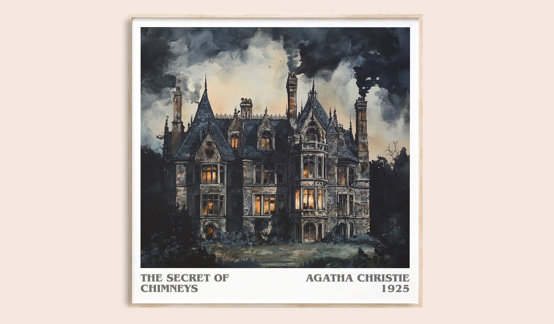 The Secret of Chimneys literary book poster by Agatha Christie – framed literary art print
