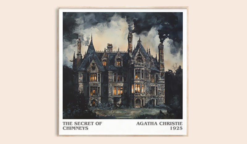 The Secret of Chimneys literary book poster by Agatha Christie – framed literary art print