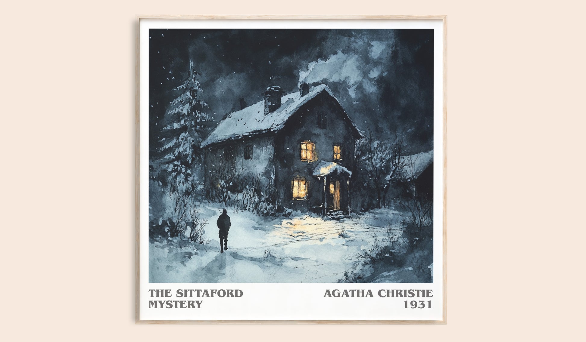 The Sittaford Mystery literary book poster by Agatha Christie – framed literary art print